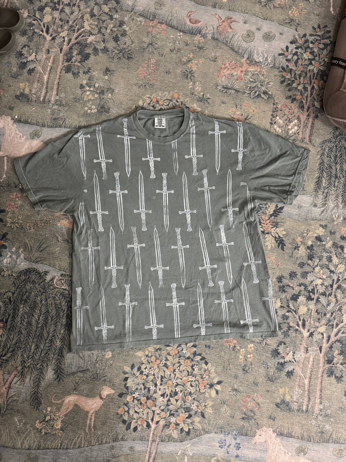 Swords! Handprinted Tee