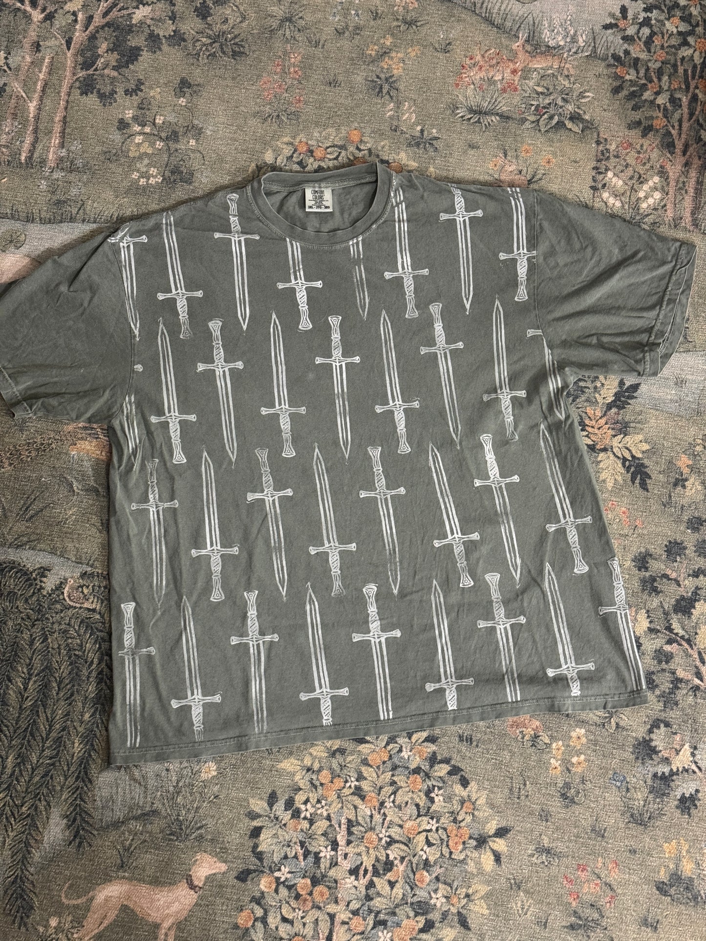 Swords! Handprinted Tee