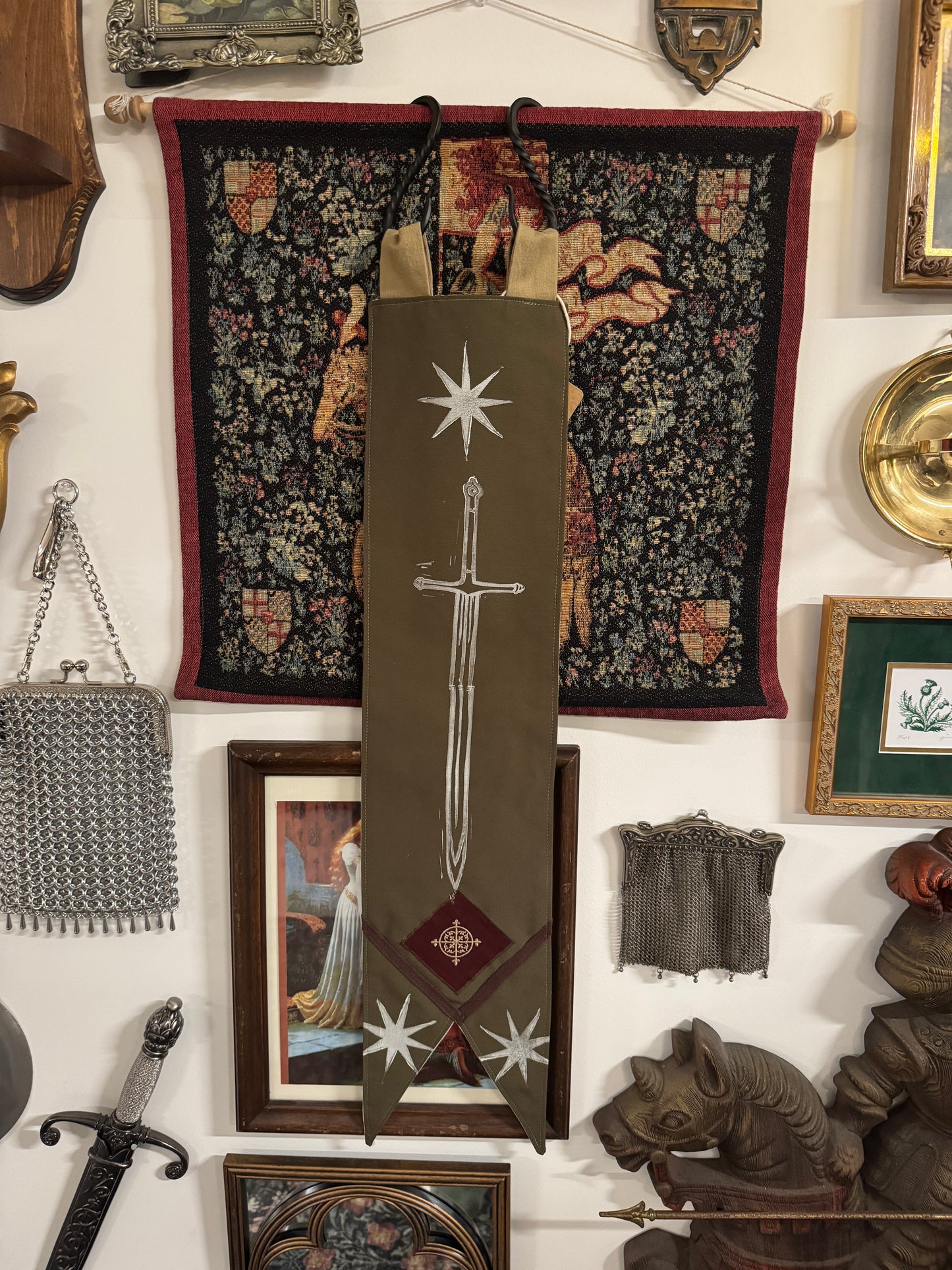 Handprinted Medieval Banner