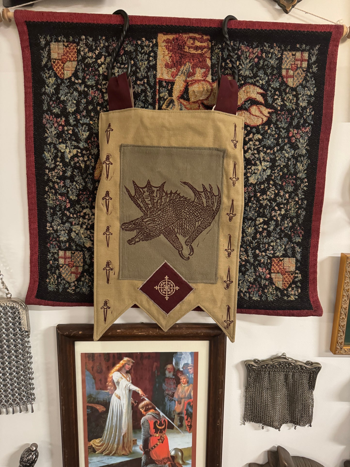 Small Handprinted Medieval Banner