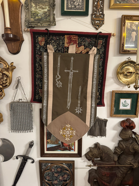 Armory Handprinted Medieval Banner