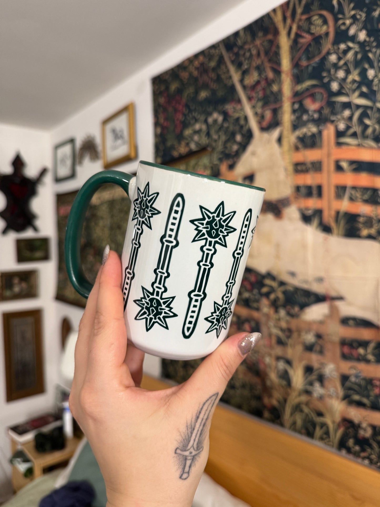 Green Morningstar Mug